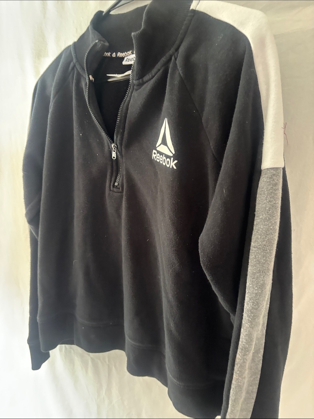 Reebok Womens Black Quarter-Zip Pullover with White Logo Pants as well. - Picture 8 of 10